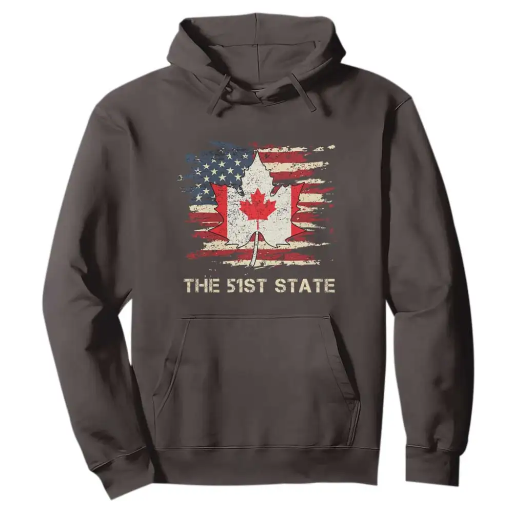 Canada The 51st State Hoodie Canadian Maple American Flag TS09