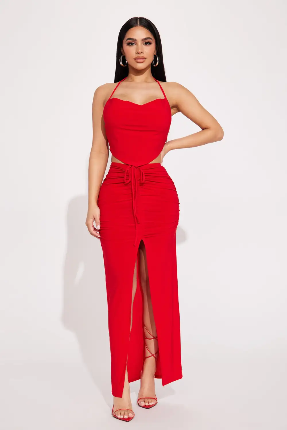 Love Twice Skirt Set  - Red