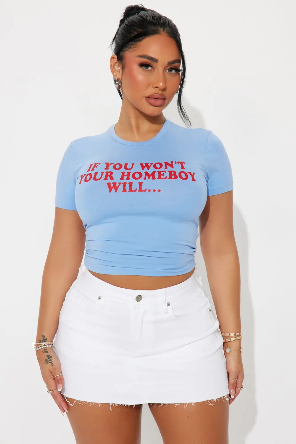 If You Won't Your Homeboy Will Tee - Blue