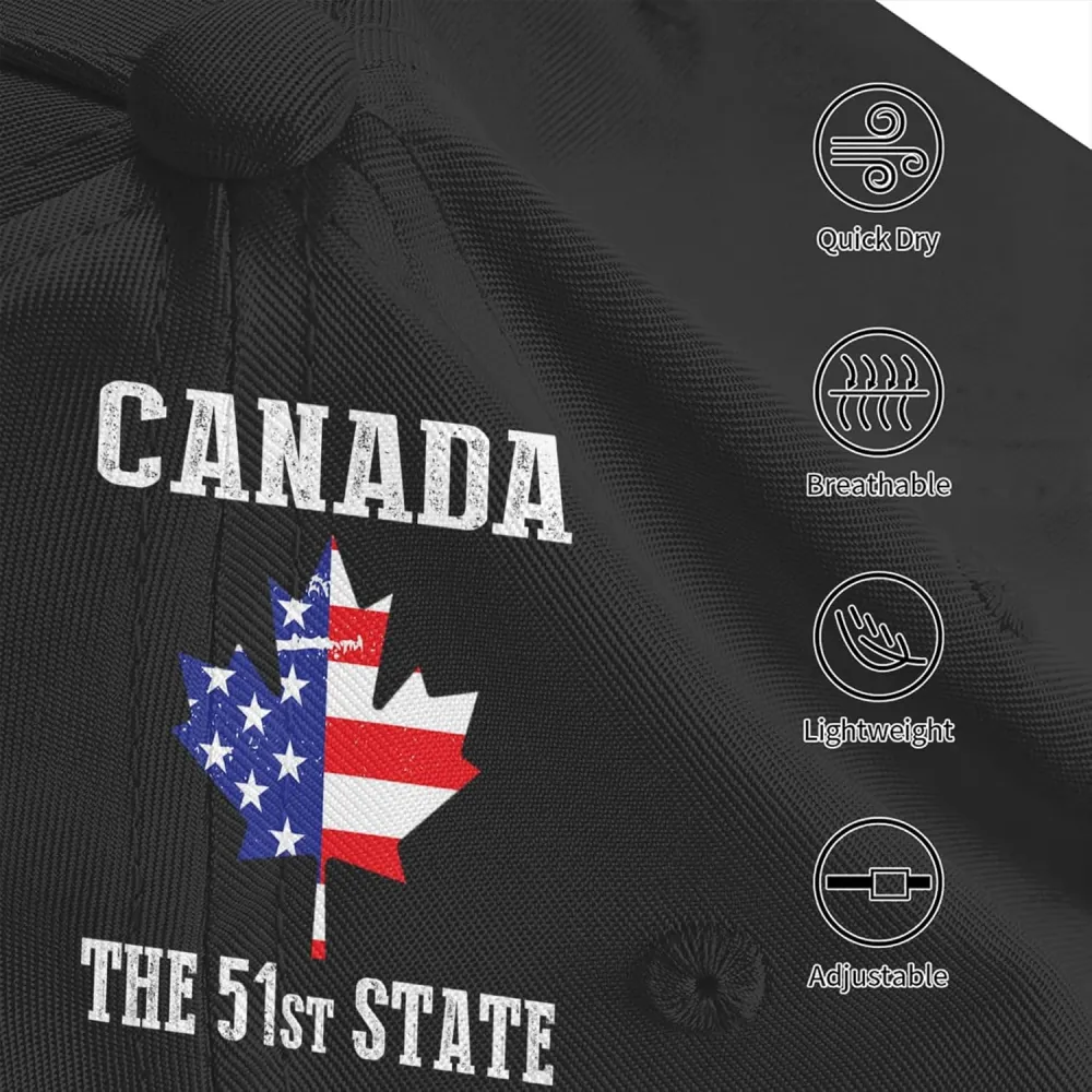 Canada 51st State Hat Adjustable Snapback Athletic Baseball Fitted Cap