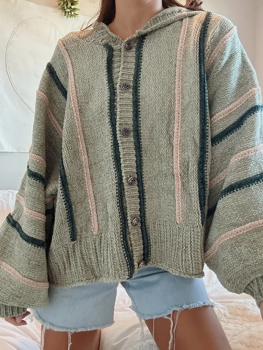 CHENILLE CARDIGAN SWEATER