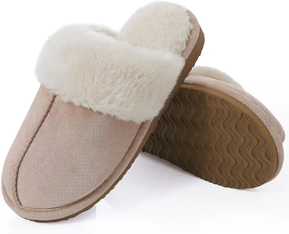 Litfun Women's Fuzzy Memory Foam Slippers Fluffy Winter House Shoes Indoor and Outdoor