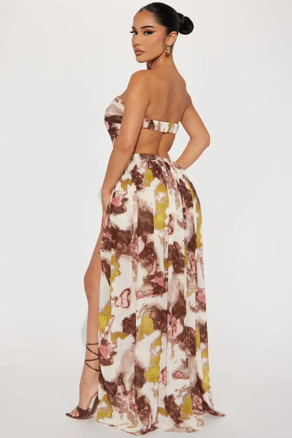 Claire Maxi Dress - Brown/combo
