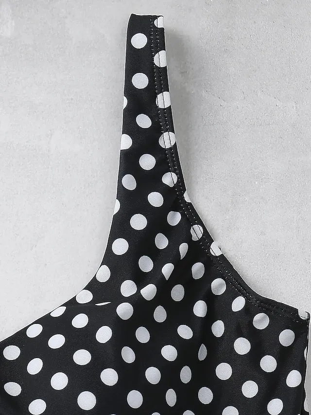 Women's Swimwear Tankini 2 Piece Normal Swimsuit Push Up Polka Dot Green Black Blue Purple Light Green Vest Bathing Suits Sports Casual Vacation / Summer / New / Padded Bras