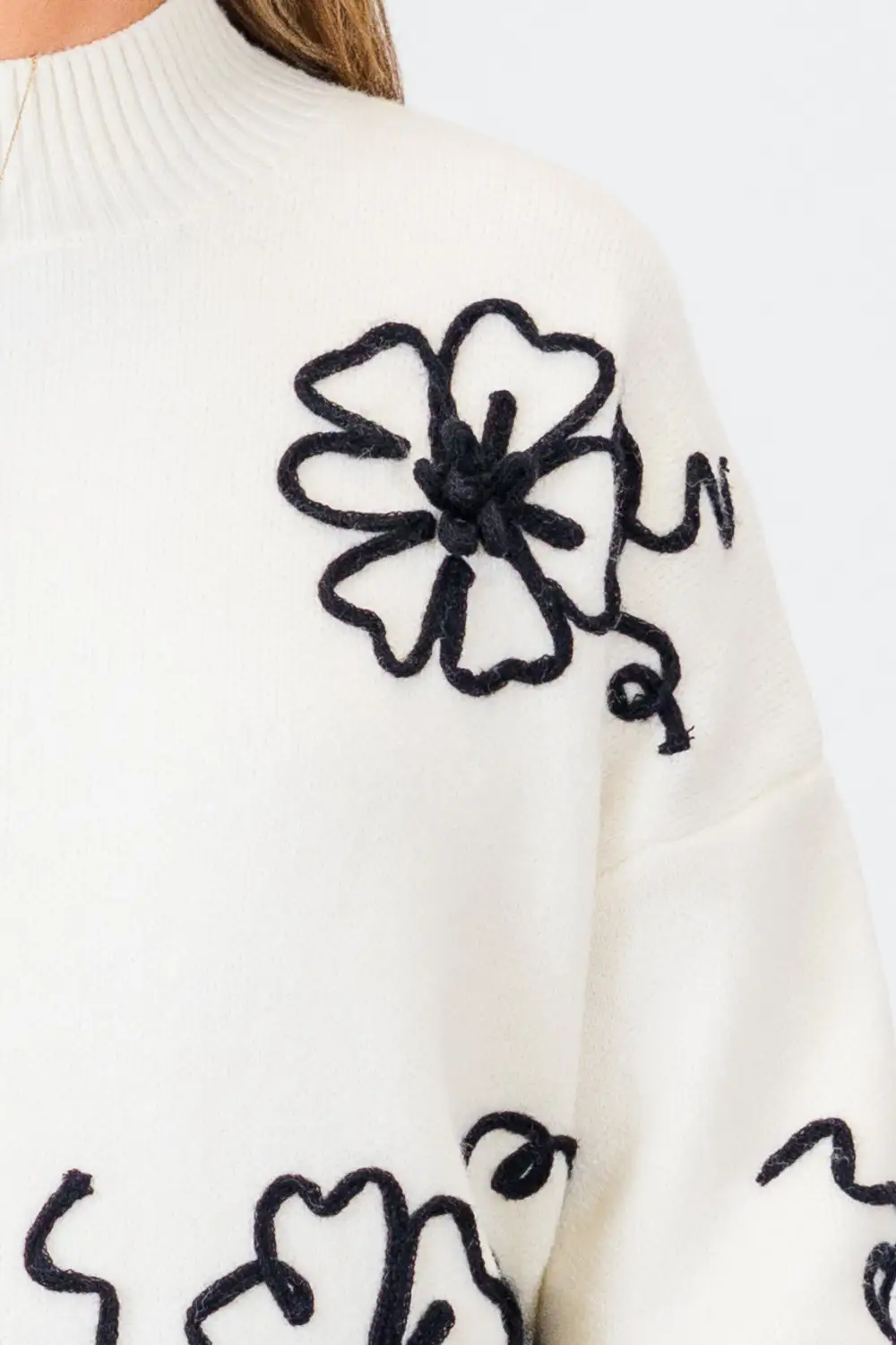 Flowering After Frost Sweater, Cream