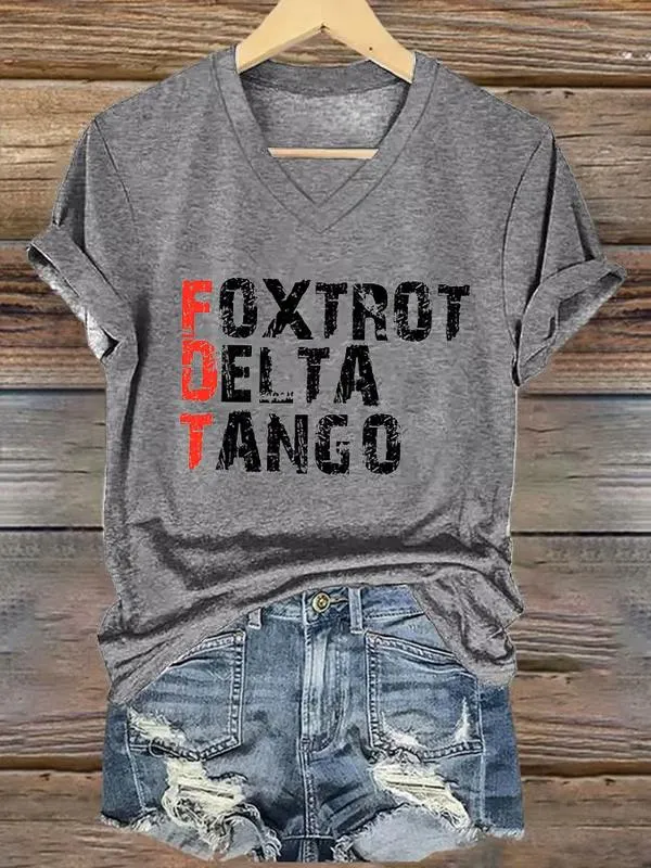 Women's Foxtrot Delta Tango Print T-Shirt