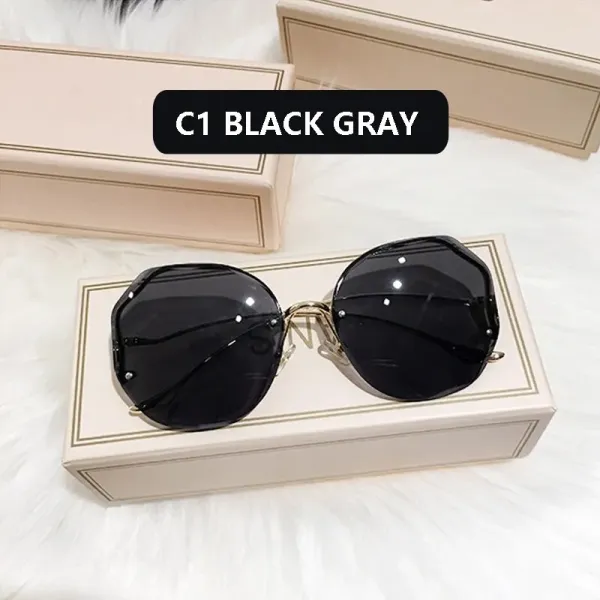 Fashion Sunglasses Women Metal Female UV400 Vintage Ladies Stylish Design Oversized Square Sunglasses For Women