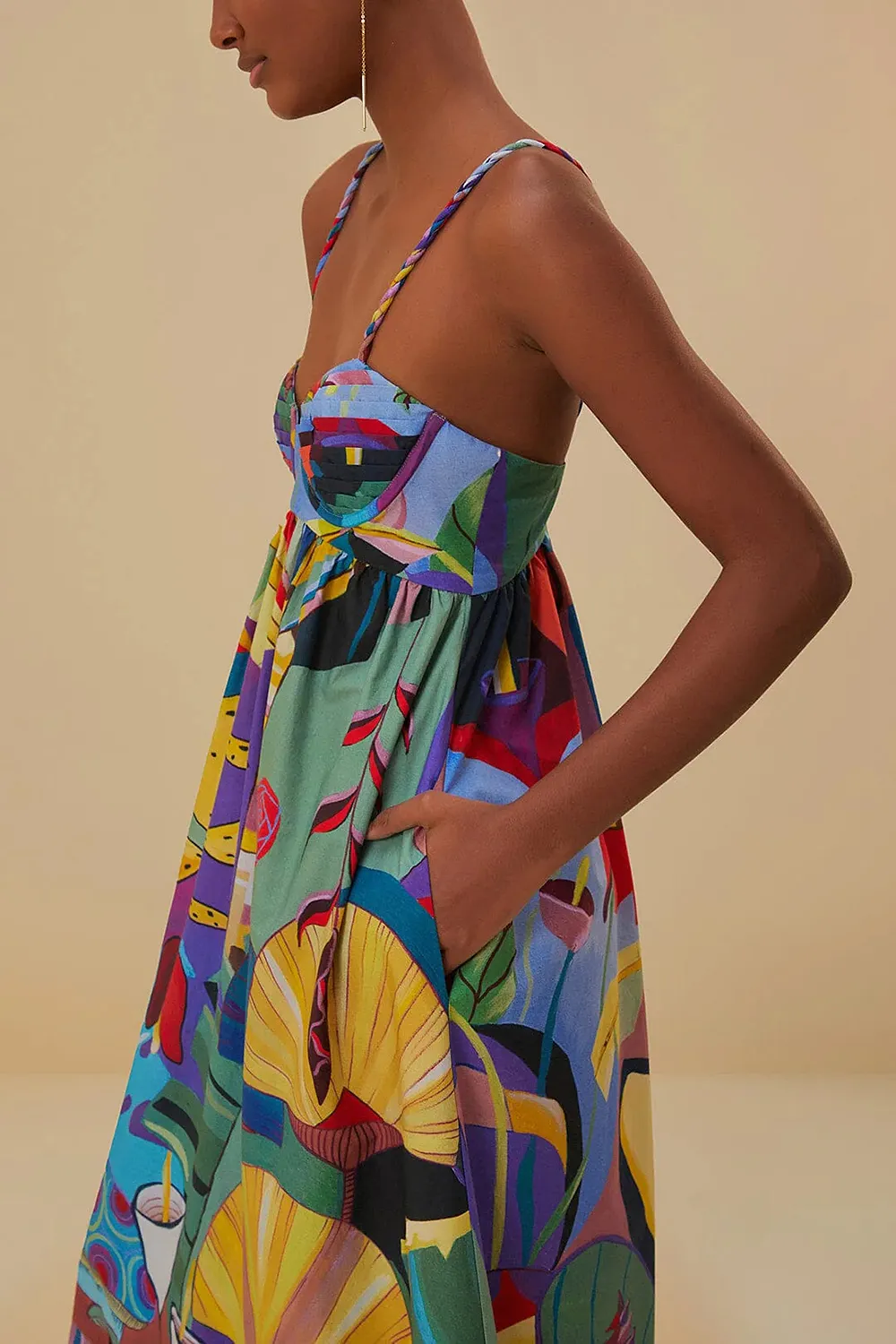 Tropical Scenario Sleeveless Maxi Dress