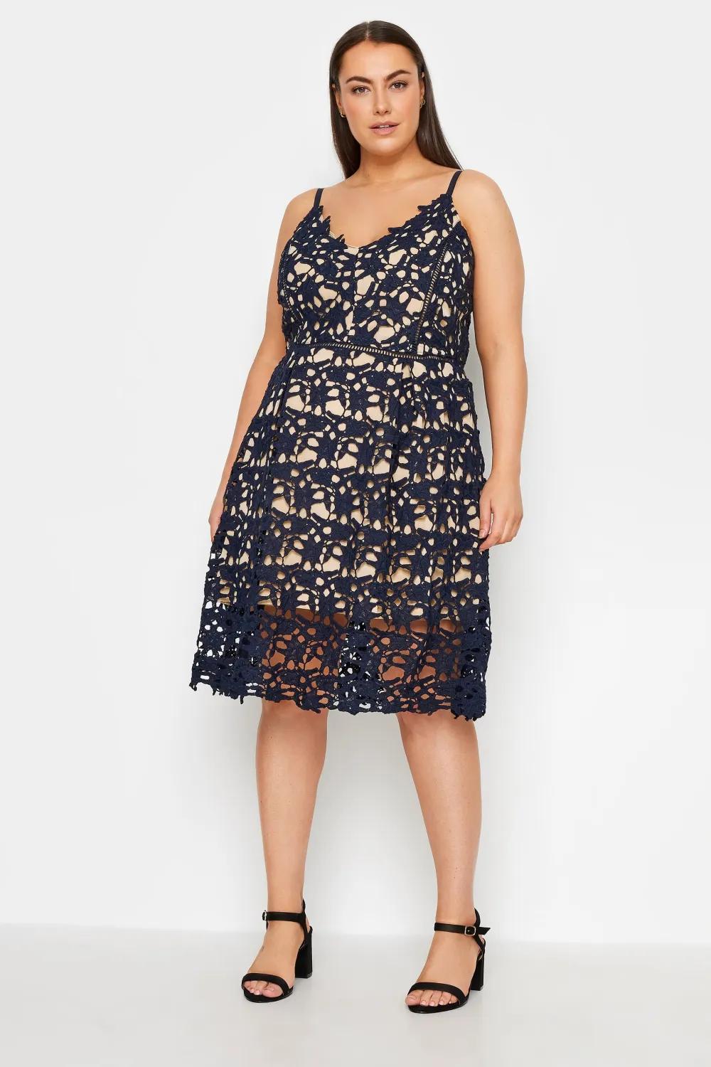 Evans Black Lace Sleeveless Midi Dress