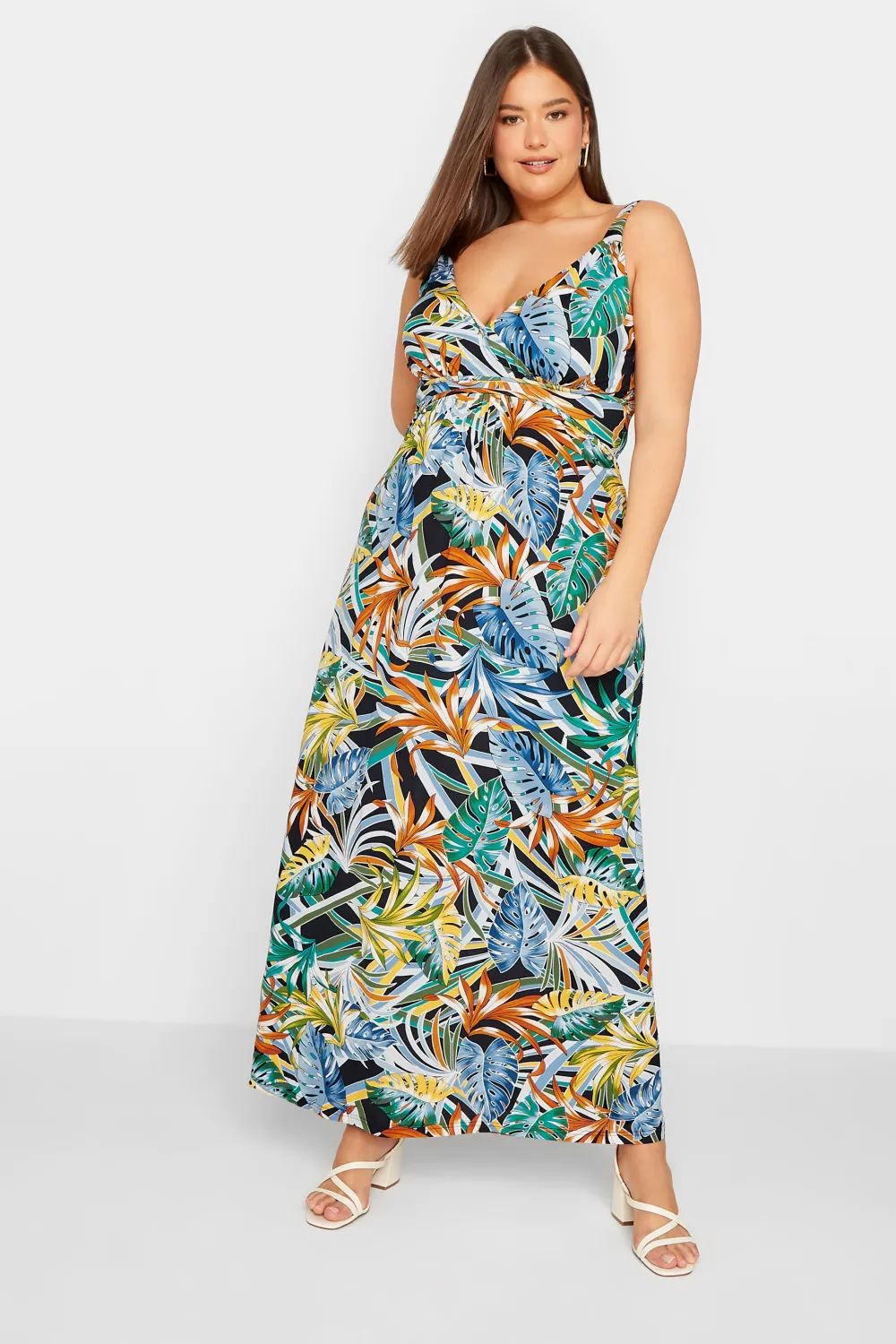 LTS Tall Black Floral Print V-Neck Sleeveless Maxi Dress