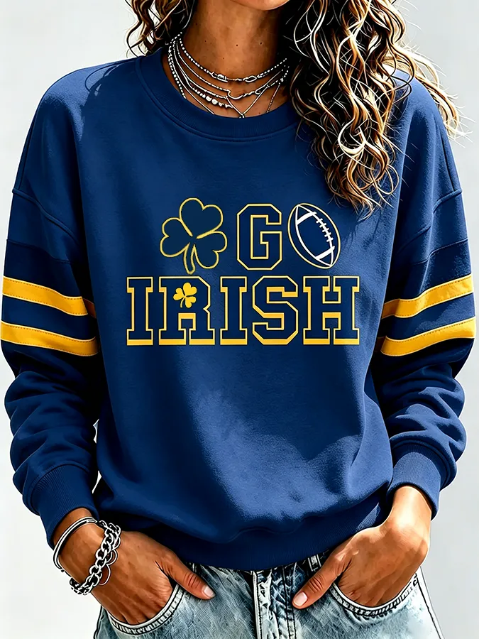 Women'S Retro Rugby Round Neck Sports Shirt