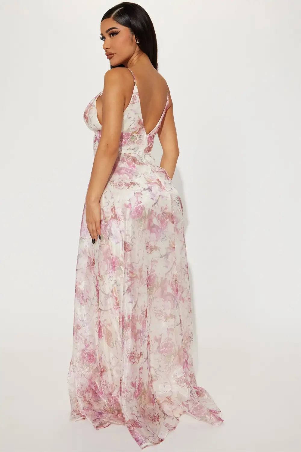 Italian Romance Floral Maxi Dress - Ivory/combo