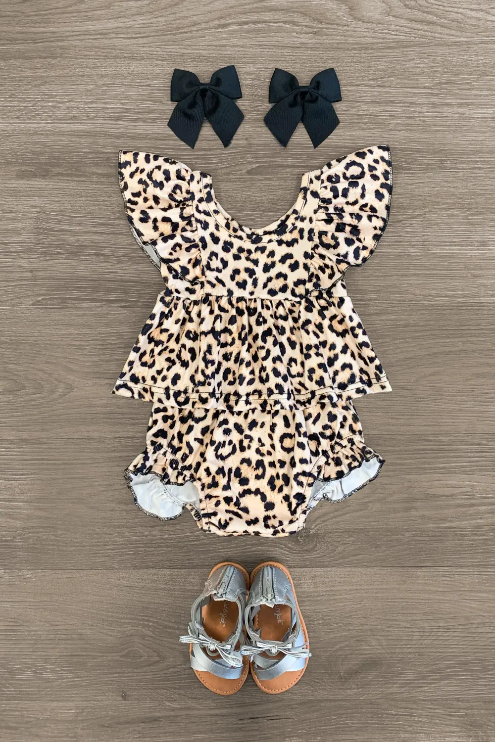 Cheetah Ruffle Baby Bloomer Set