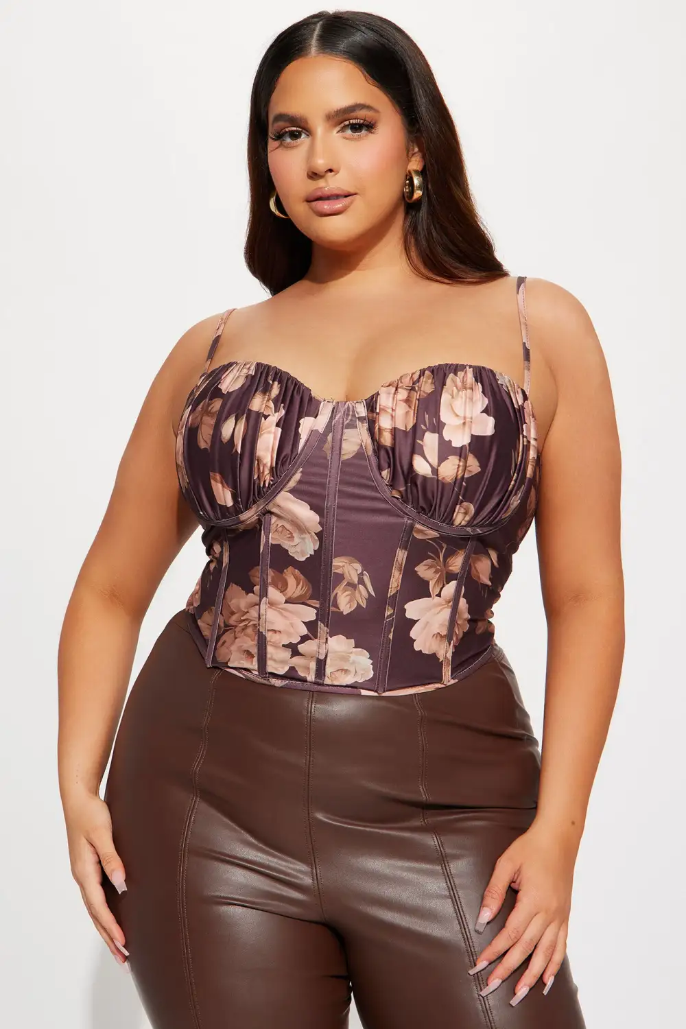 Lover Girl Corset Top - Brown Combo