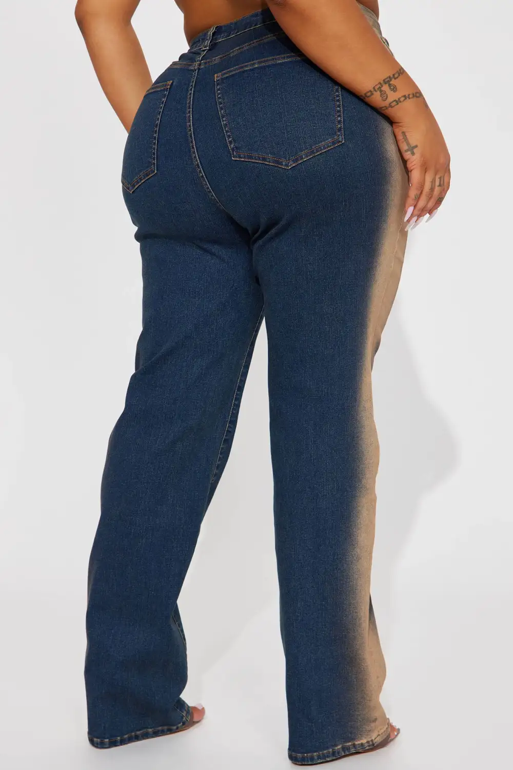 Sand Storm Tinted Stretch Straight Leg Jeans - Dark Wash