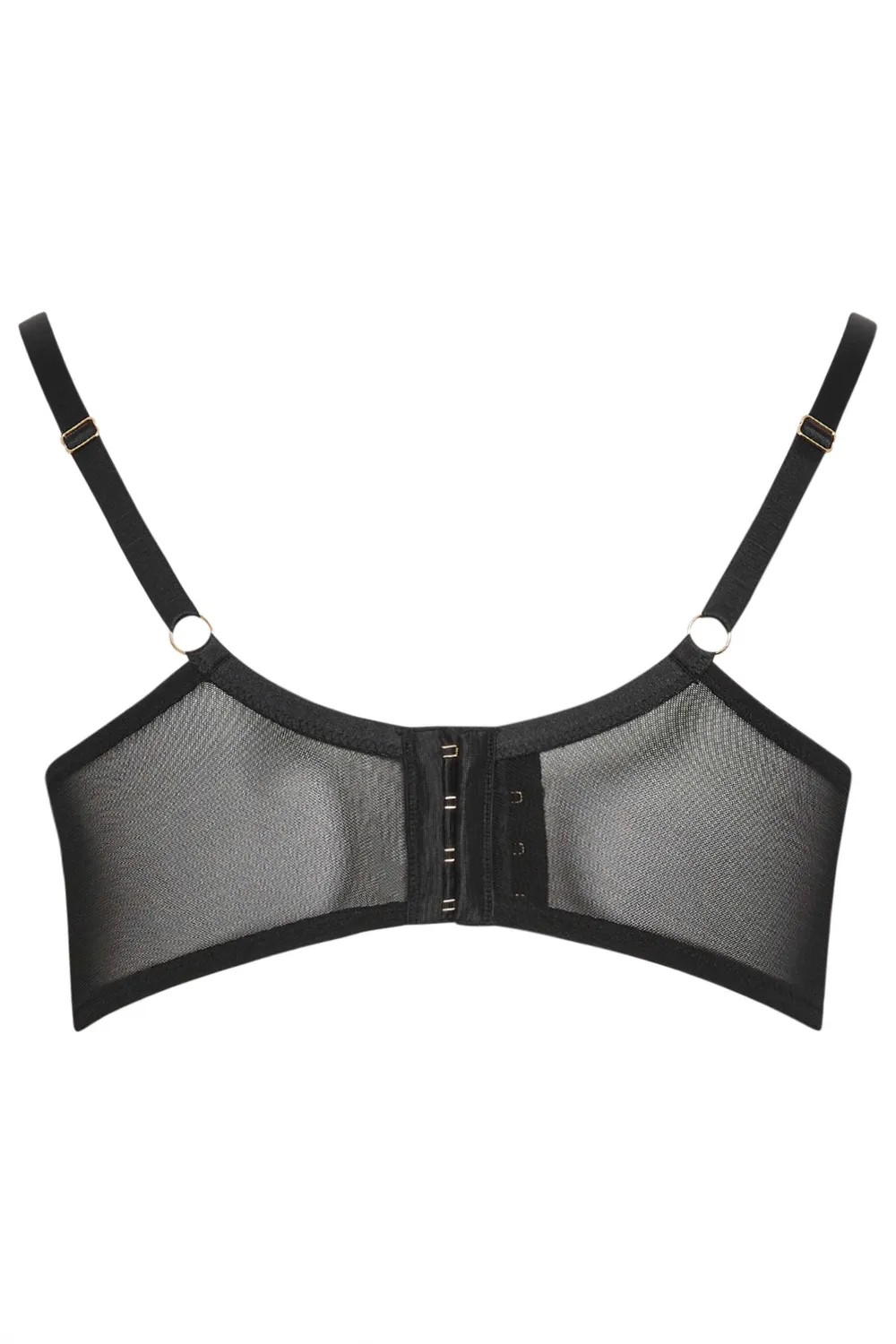 PLAYFUL PROMISES Eddie Black Mesh Crossover Balcony Bra
