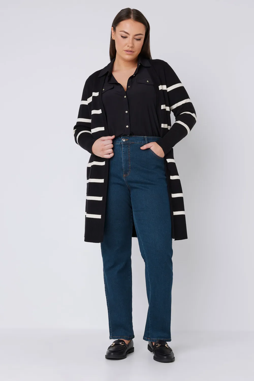 EVANS Curve Fit Indigo Straight Leg Jeans