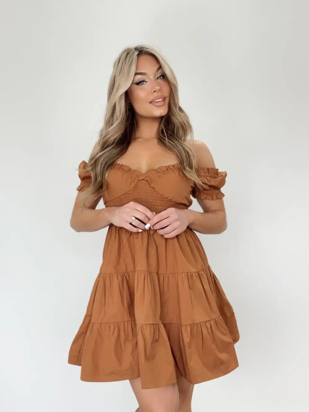 Cognac Boho Babe Dress