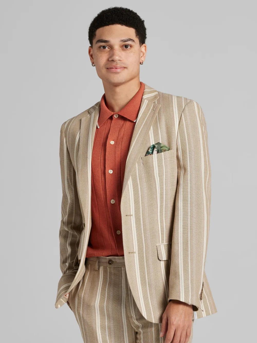 Paisley &Amp; Gray Slim Fit Stripe Suit Jacket