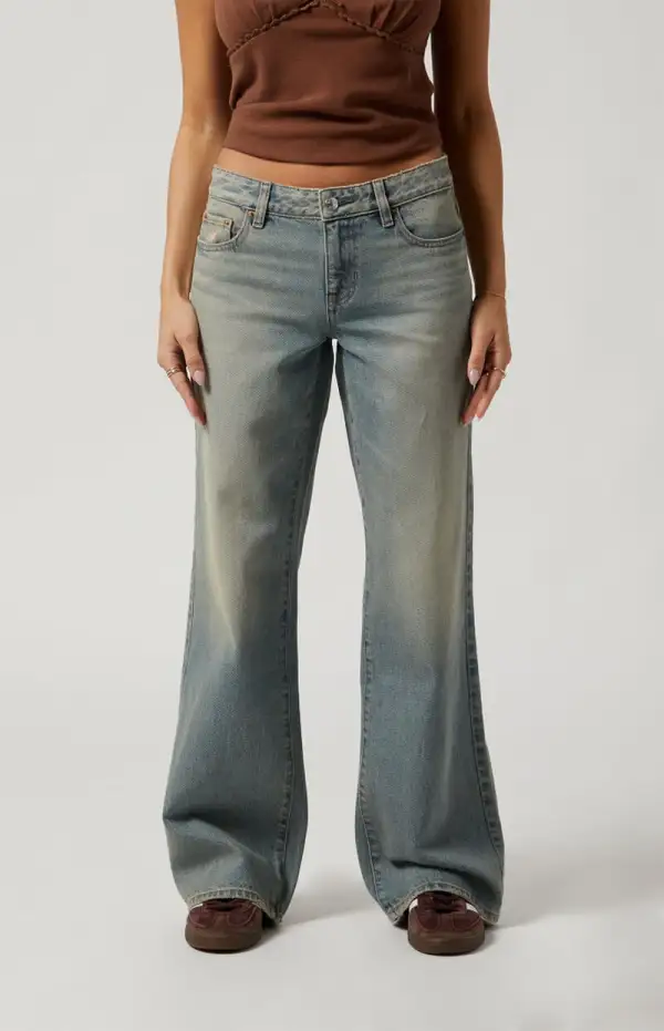 PacSun Casey Low Rise Baggy Jeans Light Indigo