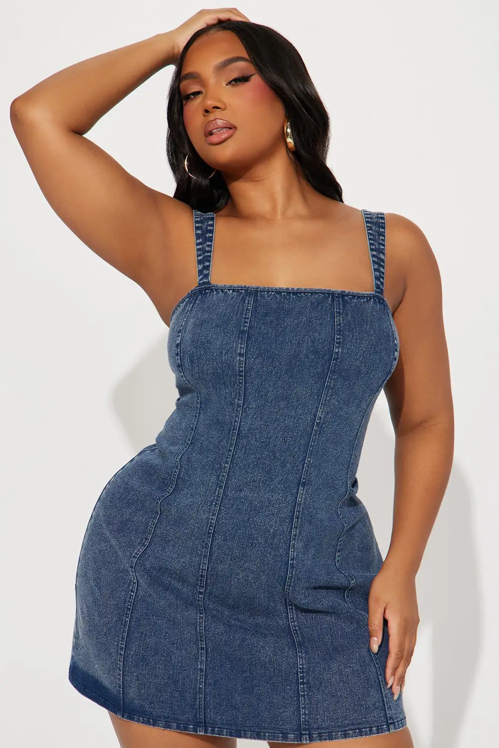 Carla Denim Mini Dress - Dark Wash