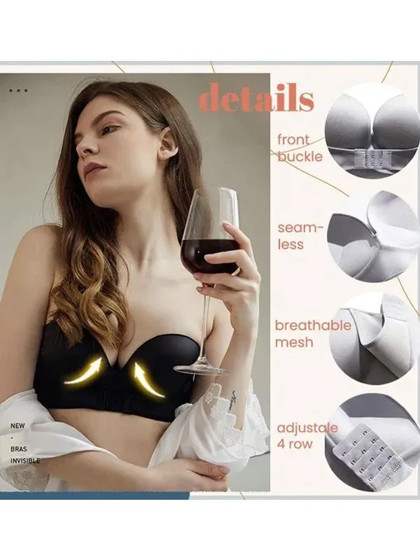 Strapless Front Buckle Lift Bra