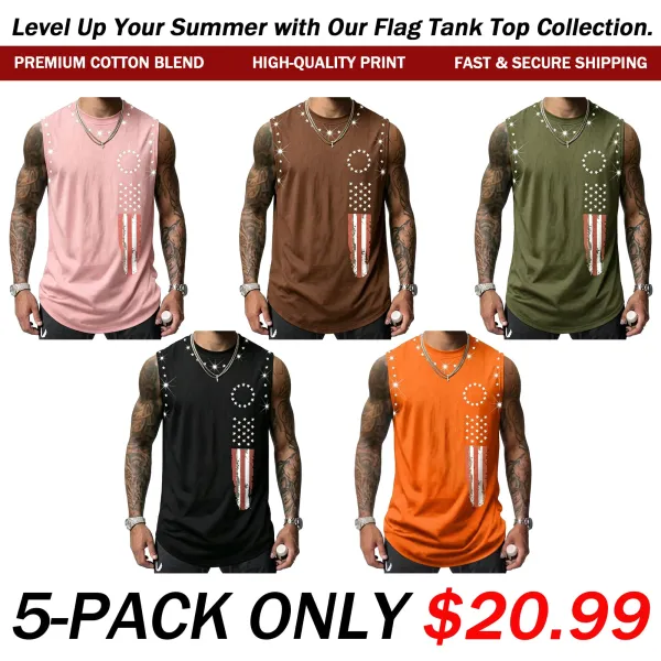 Men's American Flag Graphic Print Tank Top