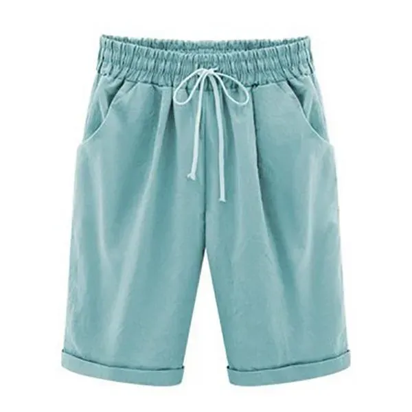 PLUS SIZE POCKETS CASUAL SHORTS