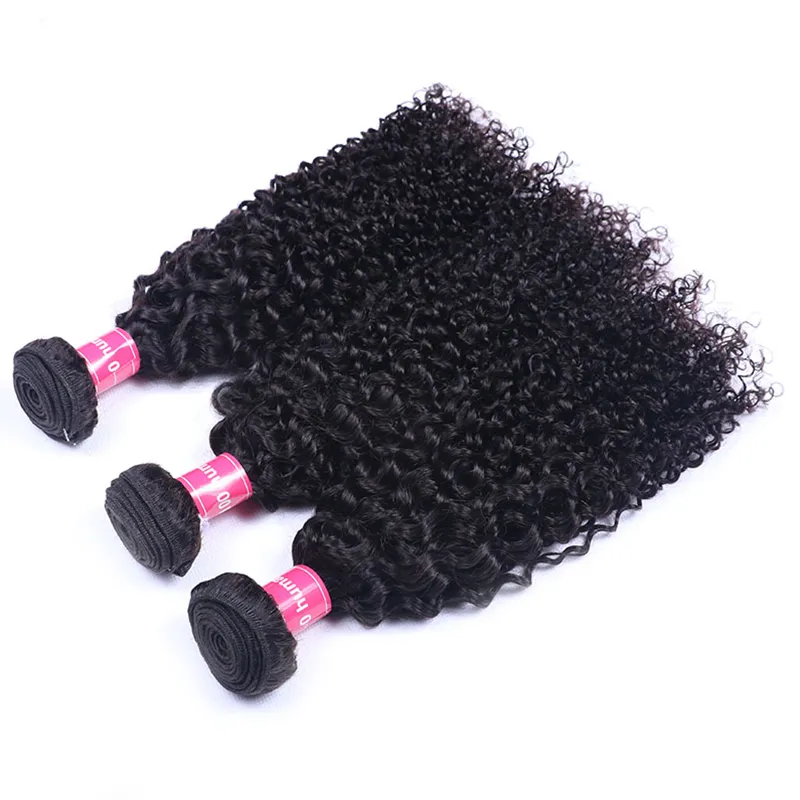 Sterly Hair Deep Curly 3 Bundles with 4×4 Lace Closure 100% Human Virgin Hair