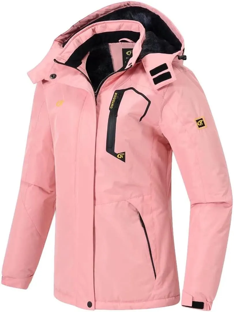 Women's Skiing Snowboarding Jackets Fleece Hood Mountain Snow Coat