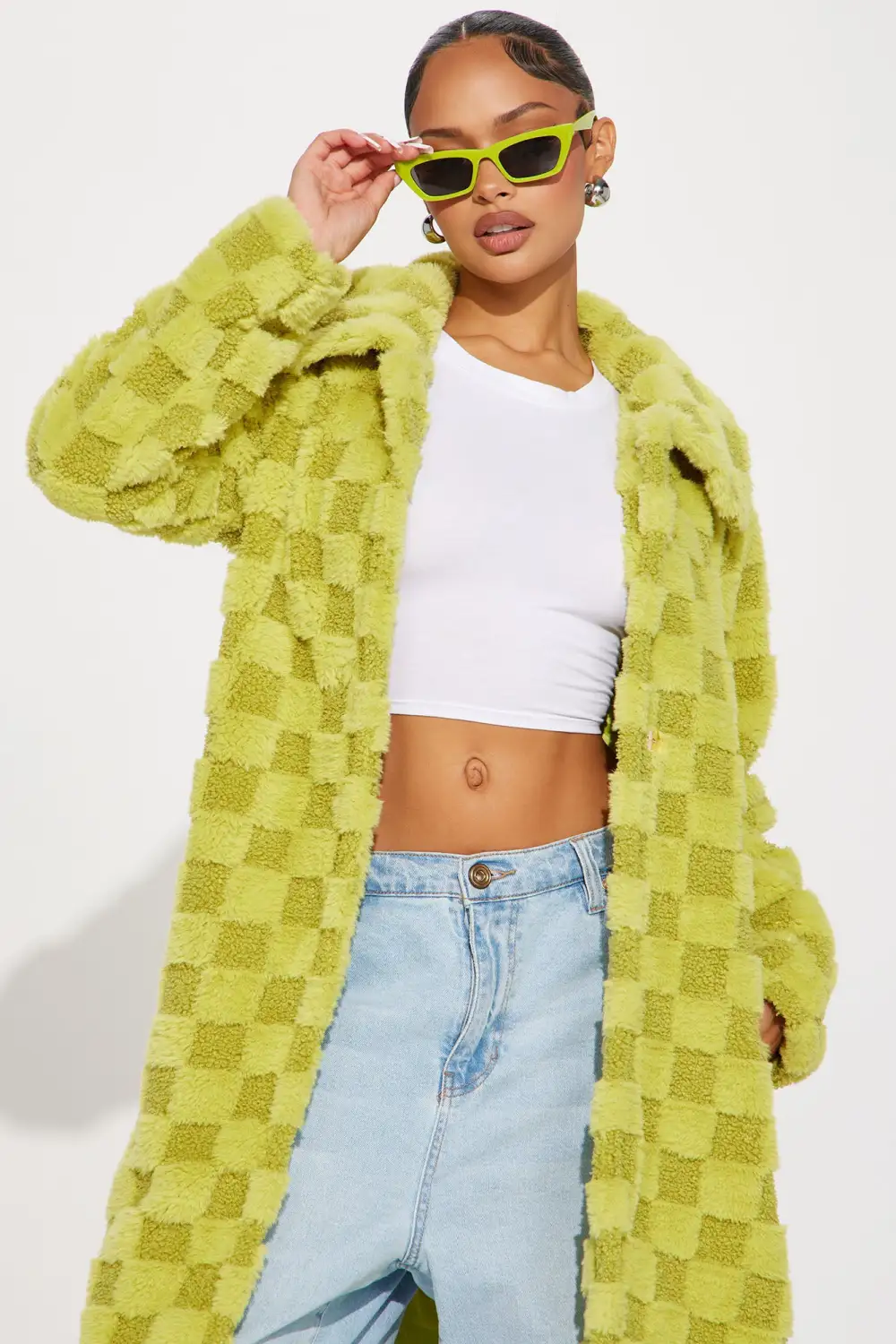 Master Of It All Faux Fur Coat - Green