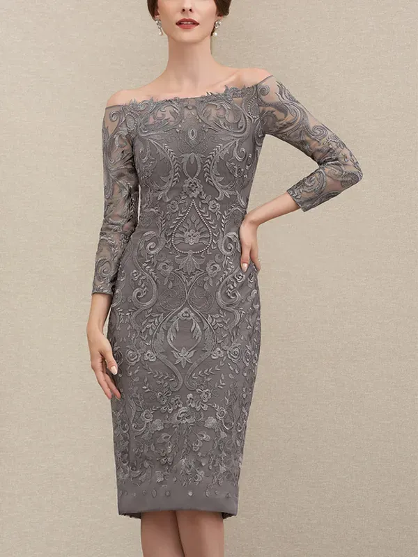 Off-Shoulder Lace Dress Chiffon Top Set