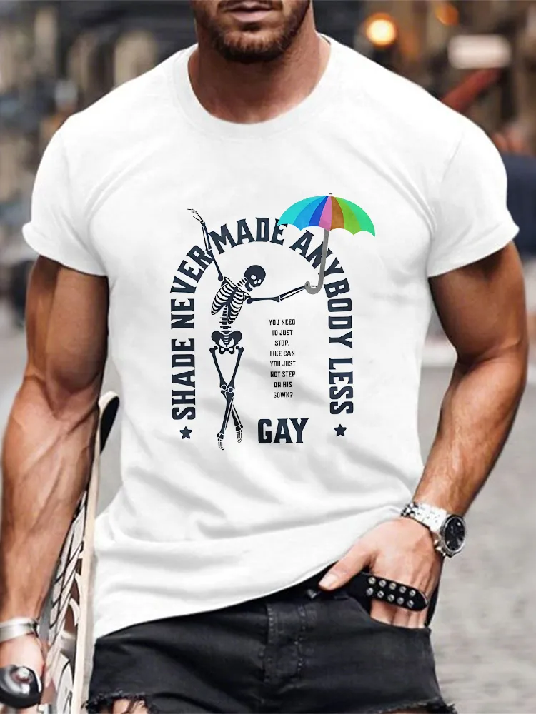 Men'S Round-Neck Short-Sleeved T-Shirt With Shade Never Made Anybody Less Prints