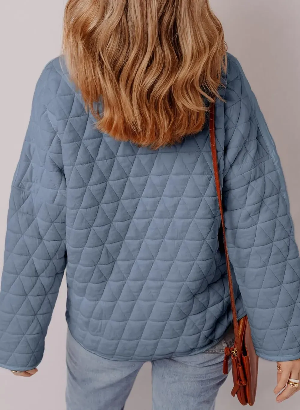 Women's Lightweight Diamond Quilted Jacket Casual Winter Open Front Button Down Puffer Coat Outwear Cardigan
