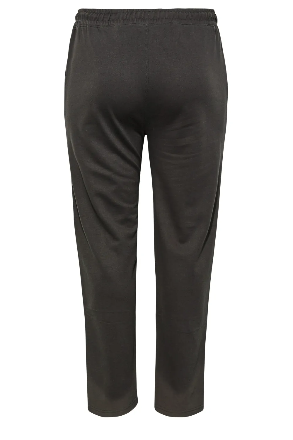 YOURS Curve Charcoal Grey Straight Leg Split Hem Stretch Joggers