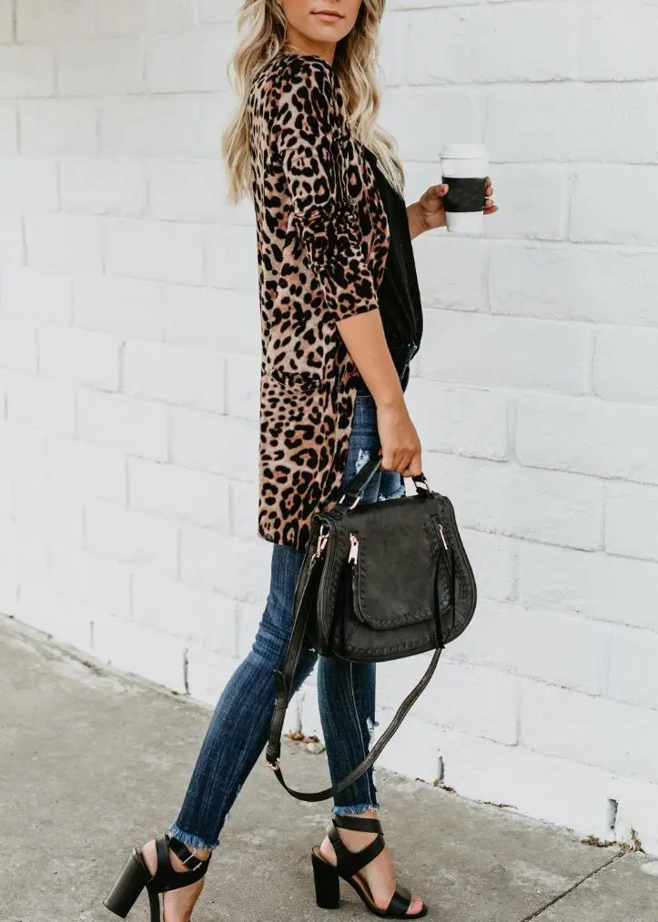 Women Leopard Knit Tops