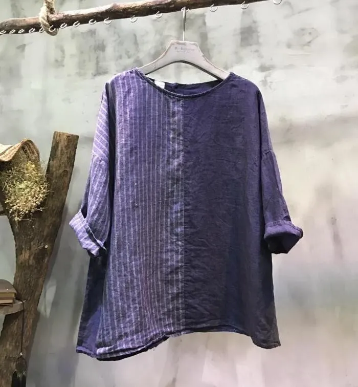 Women's casual cotton and linen tops