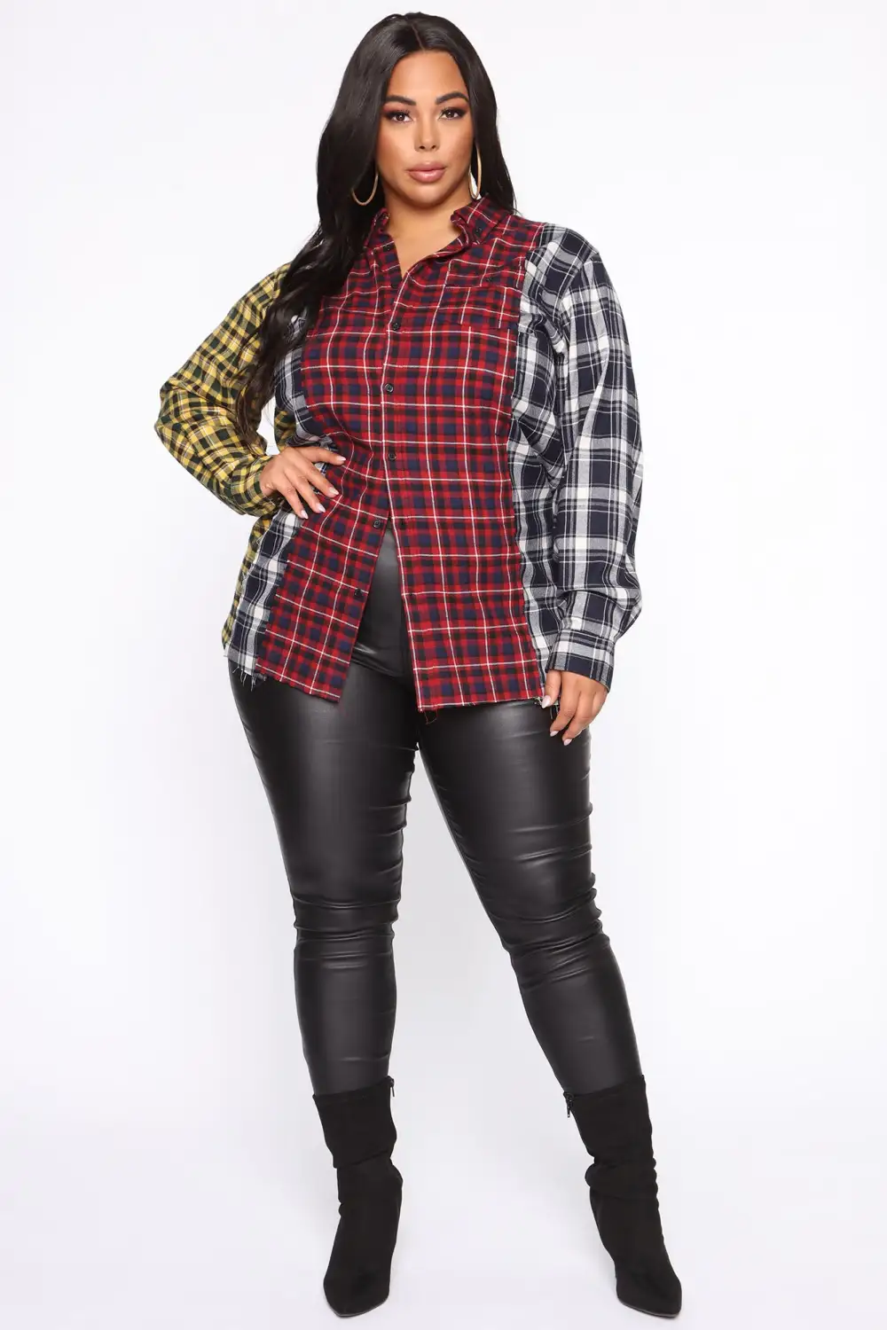 I Wanna Know Plaid Tunic - Red/combo