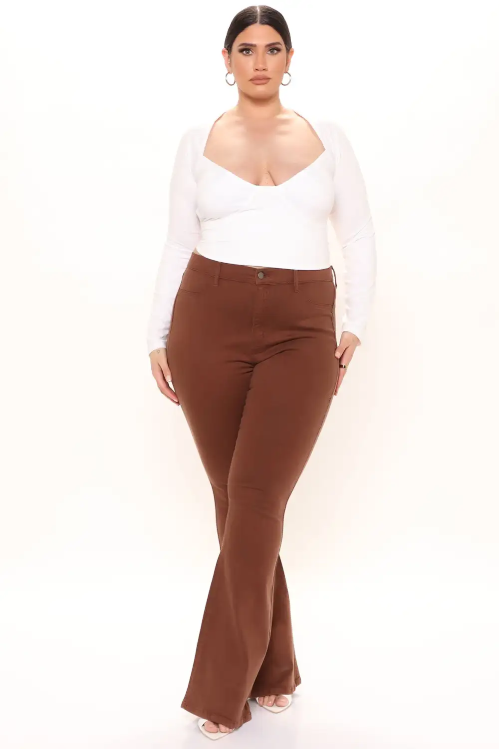 Deep In My Soul Flare Jeans - Brown