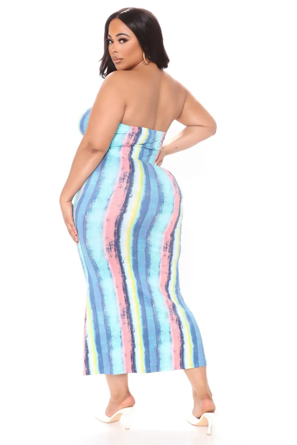 Look Me Up And Down Maxi Dress - Blue/combo