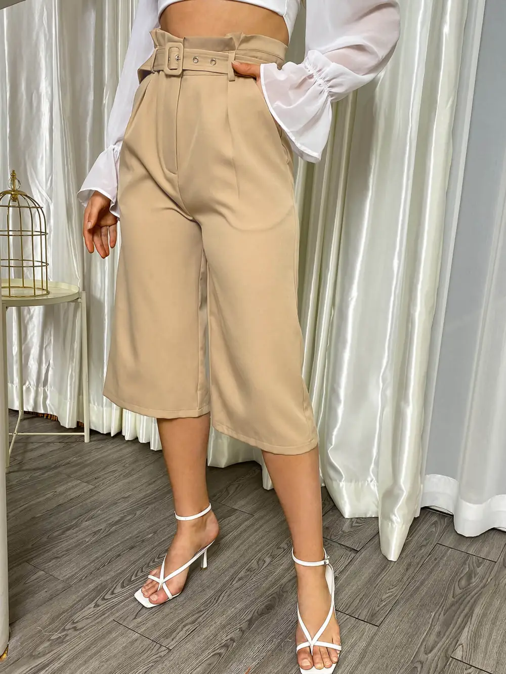 Belted Wide Leg Pants