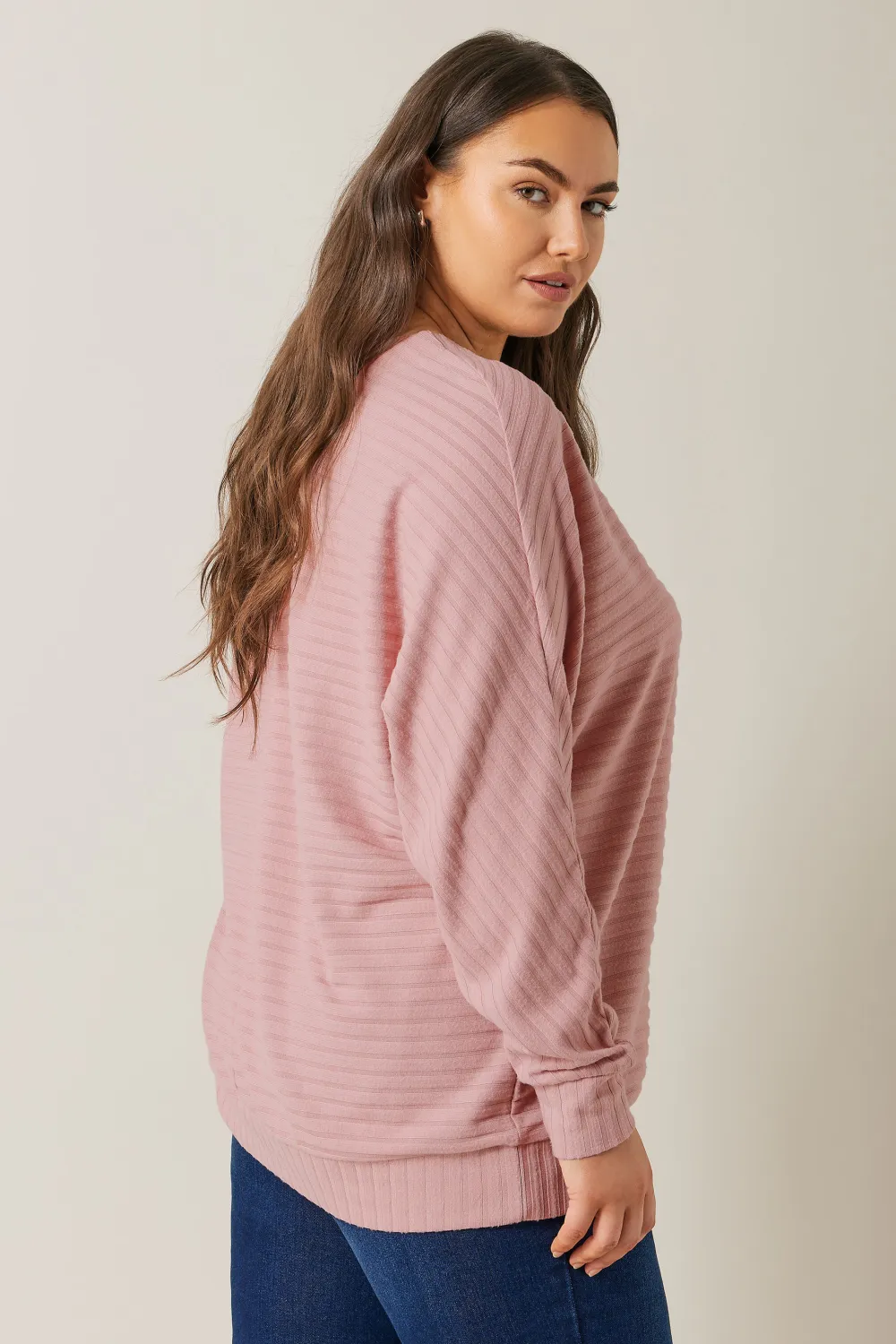 EVANS Curve Cream Ribbed Soft Touch Jumper