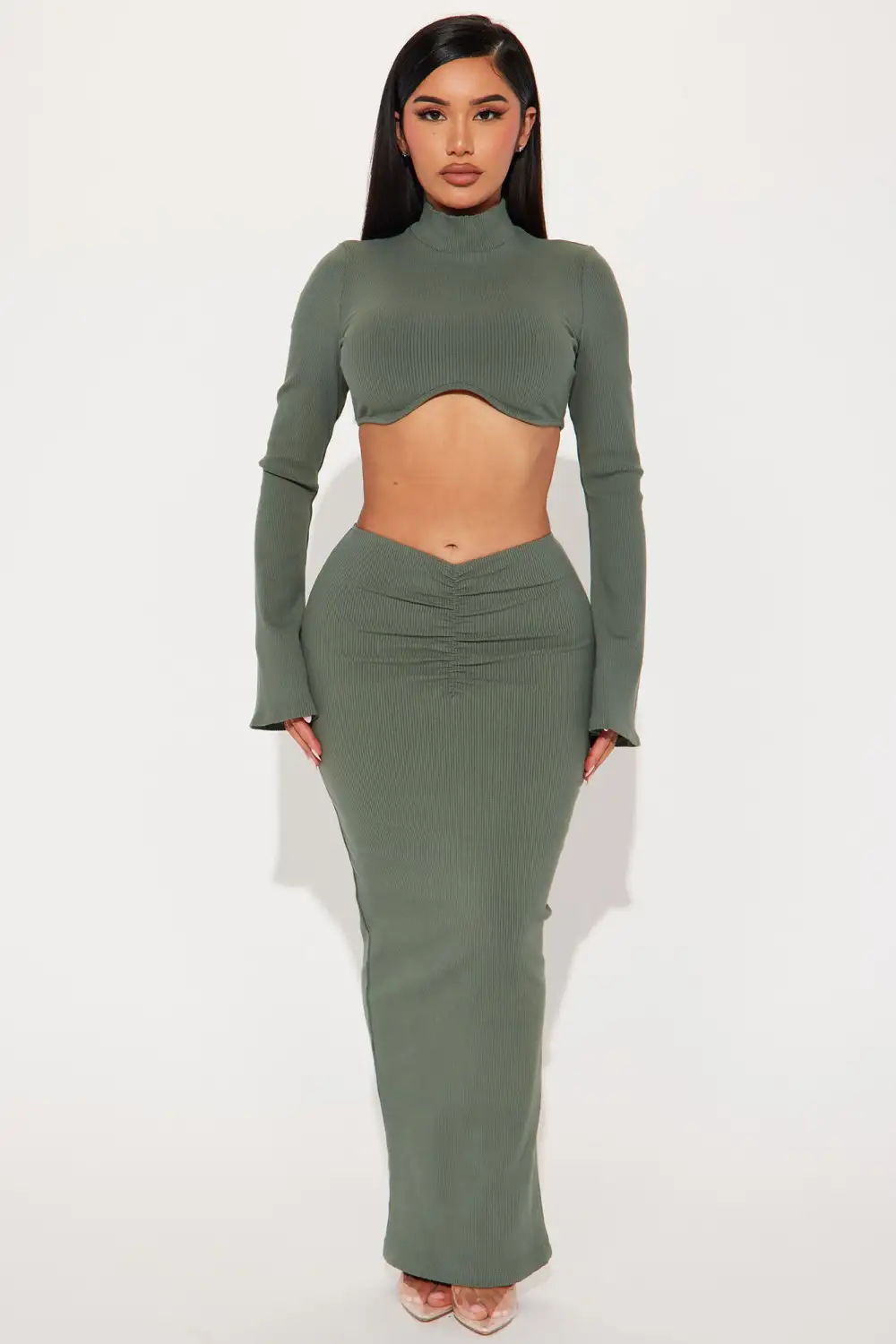 Sammy Snatched Skirt Set - Olive 2