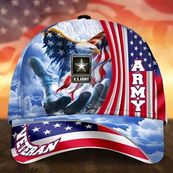 Unisex Casual Independence Day Us Army Print Cap