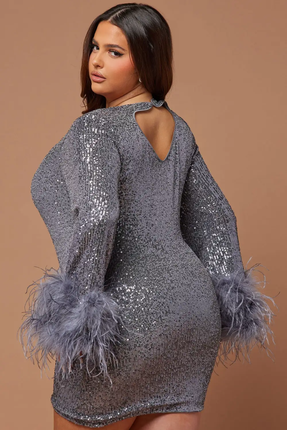 Mirabelle Sequin Mini Dress - Grey