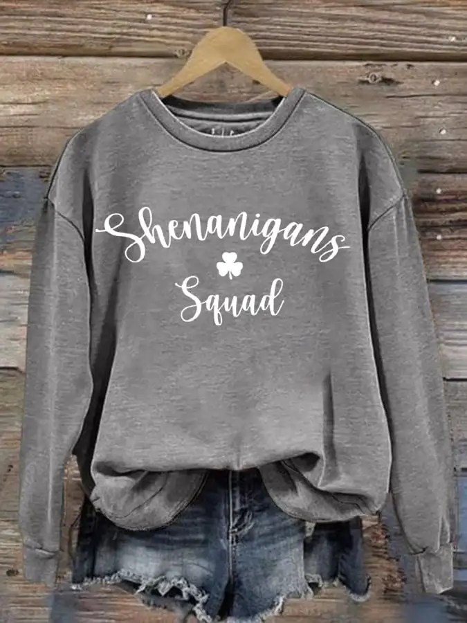 Women's St. Patrick's Day Shenanigans Squad Print Sweatshirt