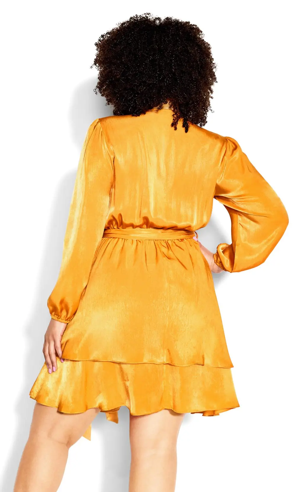 Evans Gold Frill Wrap Mini Dress