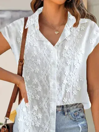 Casual Shirt Collar Blouse