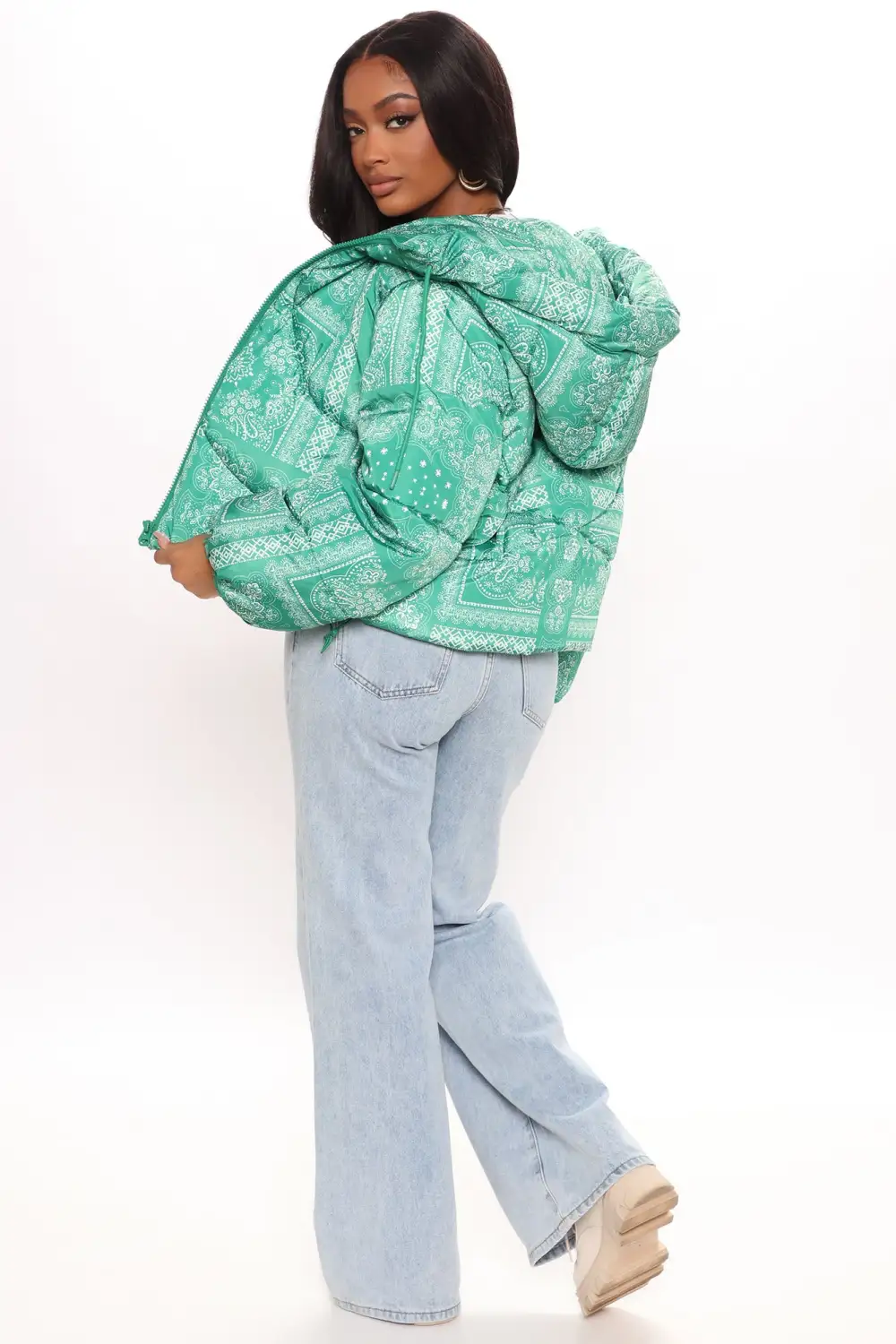 Paisley Little Thing Puffer Jacket - Kelly Green