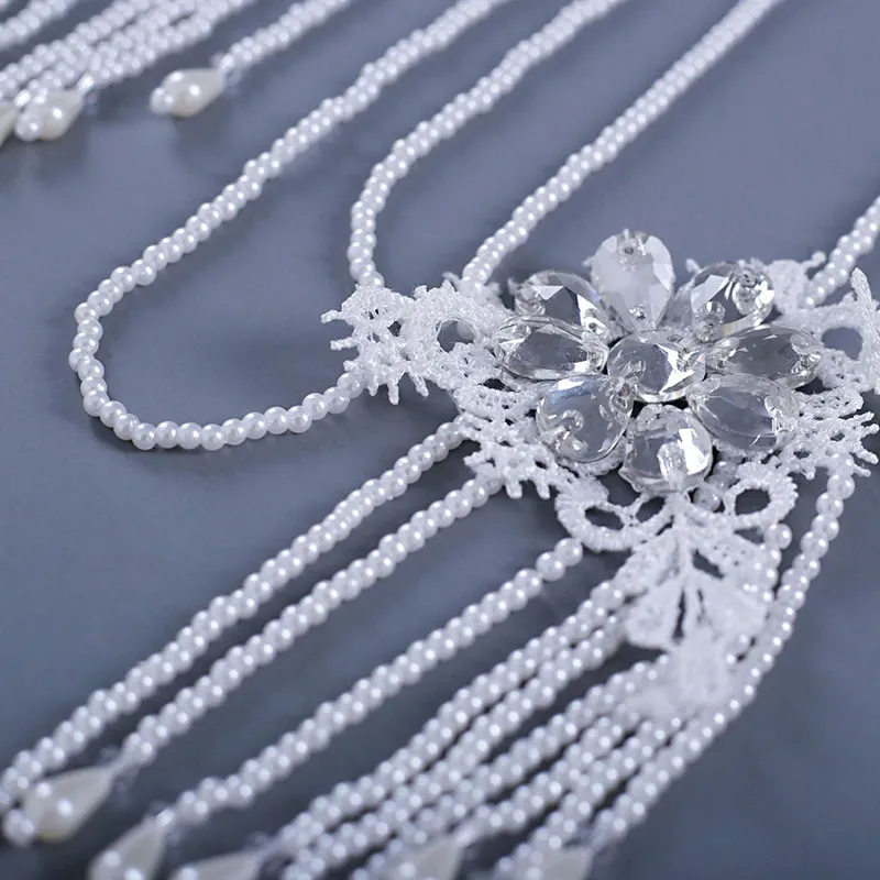 pearl tassel beaded shoulder chain